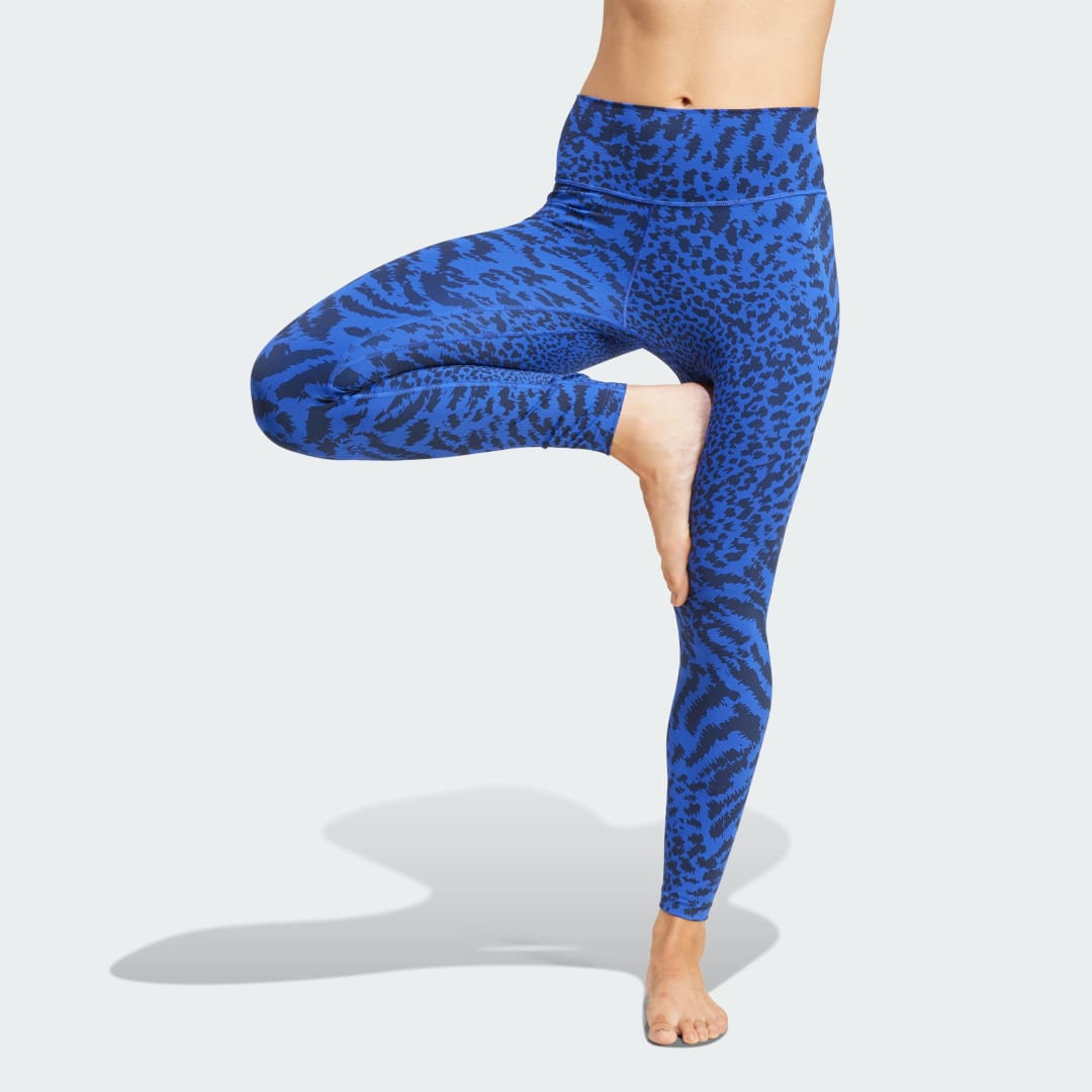 Legíny adidas Performance All Me Allover Print 7/8 Leggings Modrá | JD7184, 0