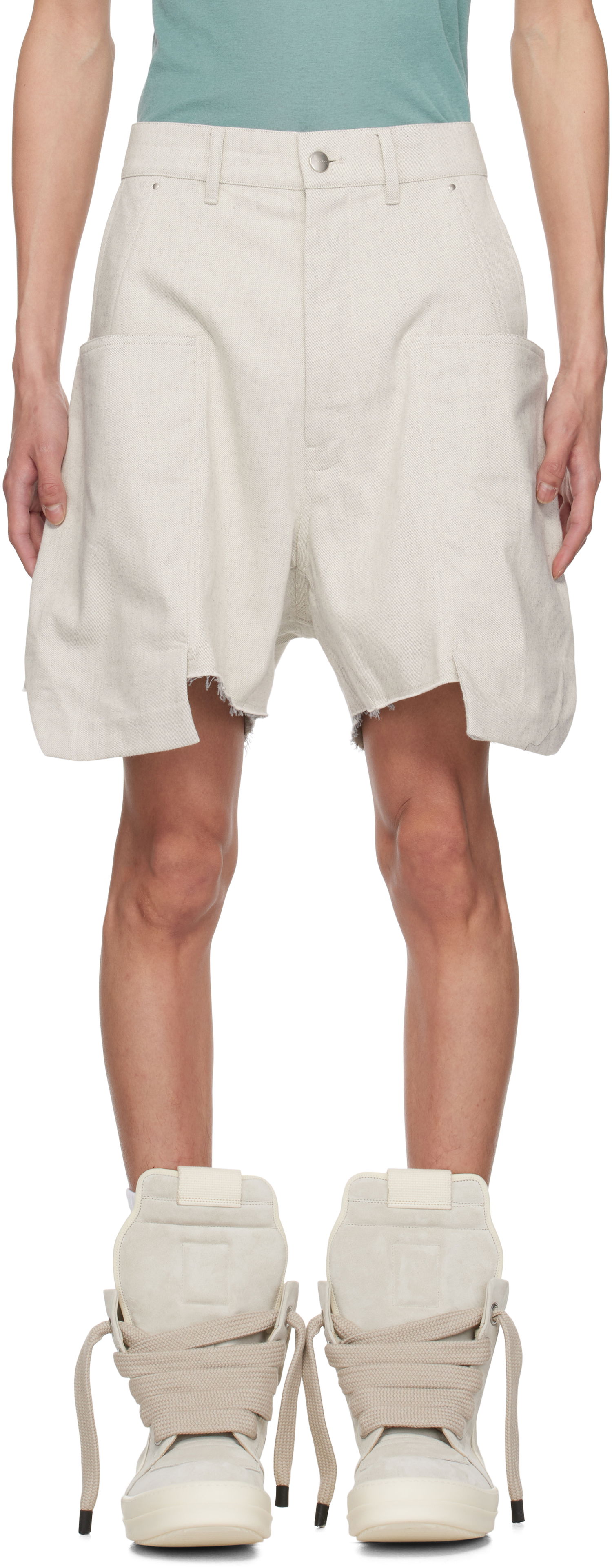 Šortky Rick Owens Rick Owens Hollywood Stefan Cargo Shorts Béžová | RU01E5382 DRD, 0