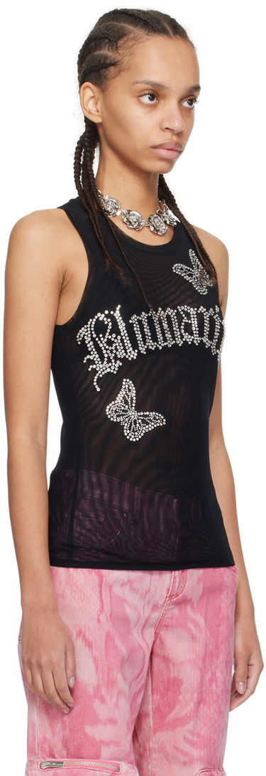 Tielko Blumarine Butterflies Rhinestone Tank Top Čierna | P422T058A, 3