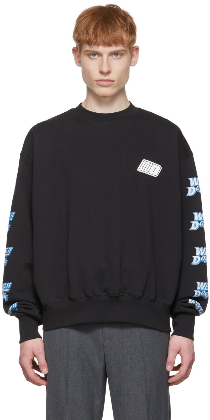 Sveter We11done We11done Logo-Print Sweatshirt Čierna | WD-TS1-22-693-U-BK, 0