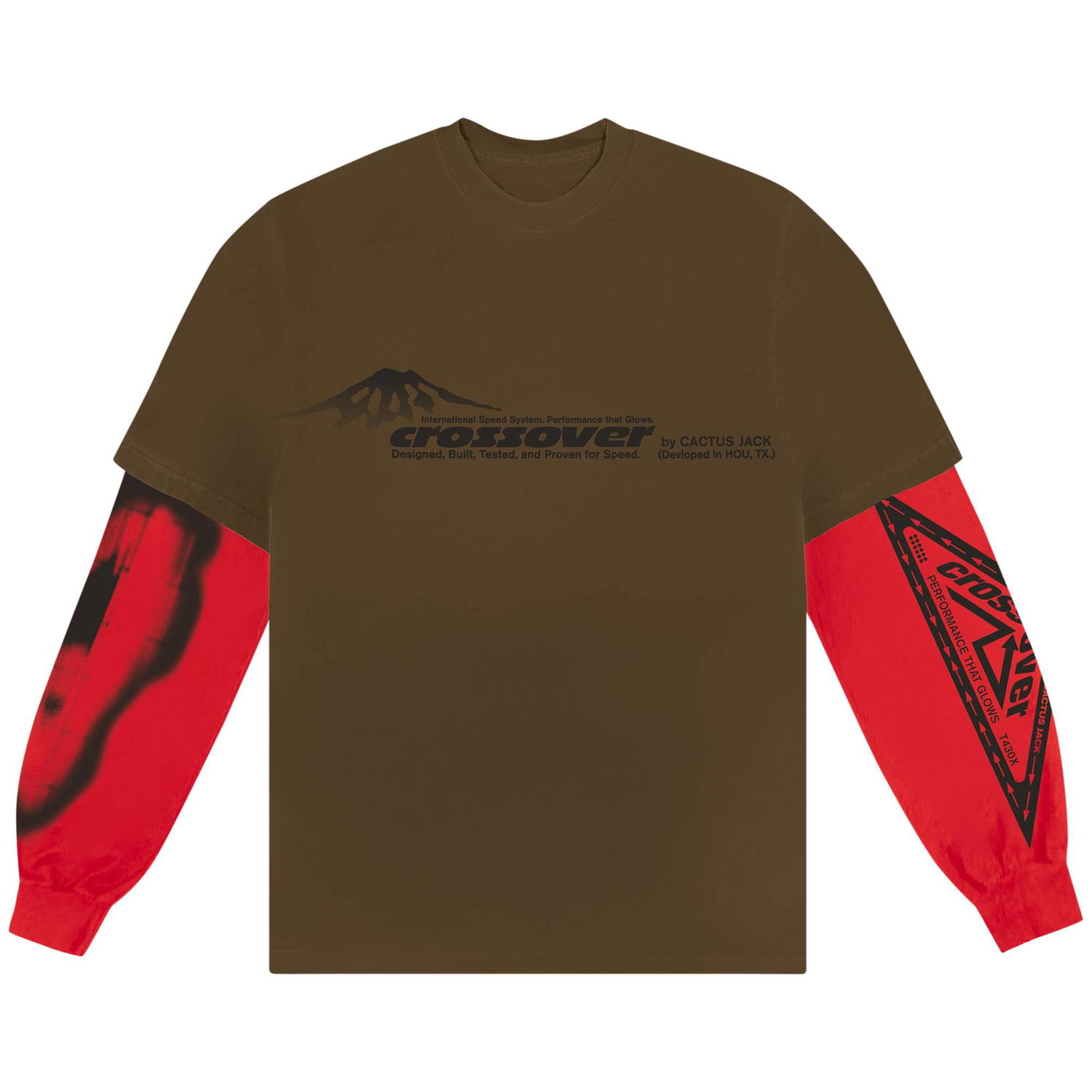 Tričko Cactus Jack by Travis Scott Crossover Long-Sleeve Hnedá | CJJ6 CL19 BROW, 1