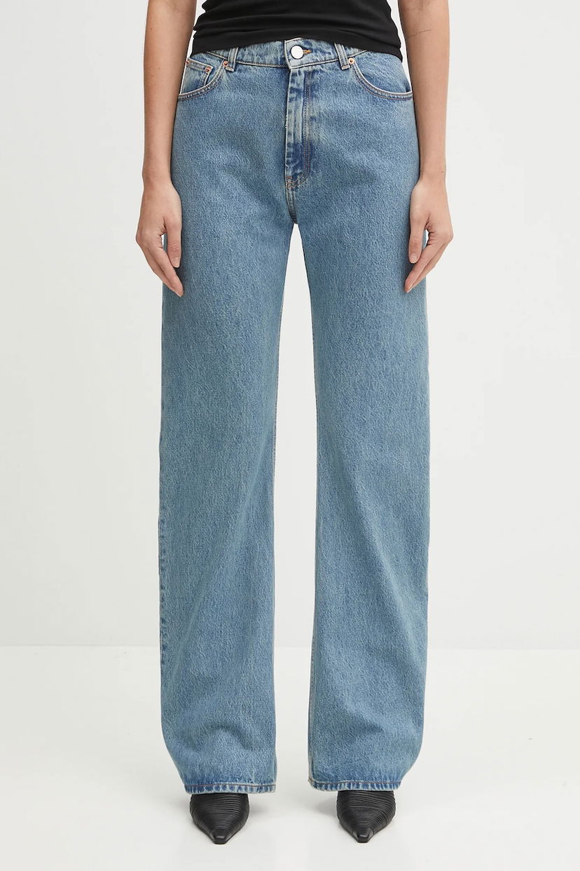 Džínsy VETEMENTS O-Leg High Waist Wide Leg Jeans Modrá | UH76DP400LB3