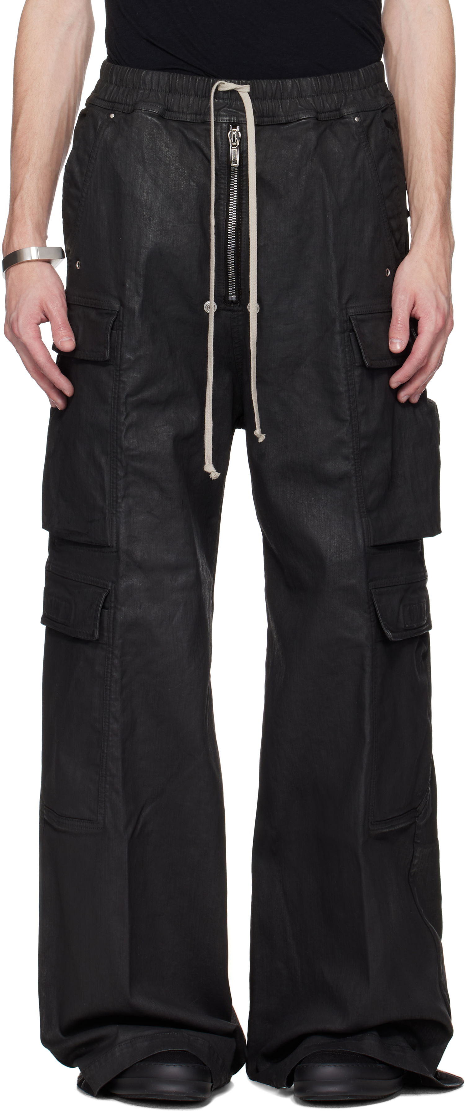 Cargo nohavice Rick Owens Rick Owens DRKSHDW Hollywood Double Cargo Jumbo Belas Denim Pants Čierna | DU01E3398 SBW, 0