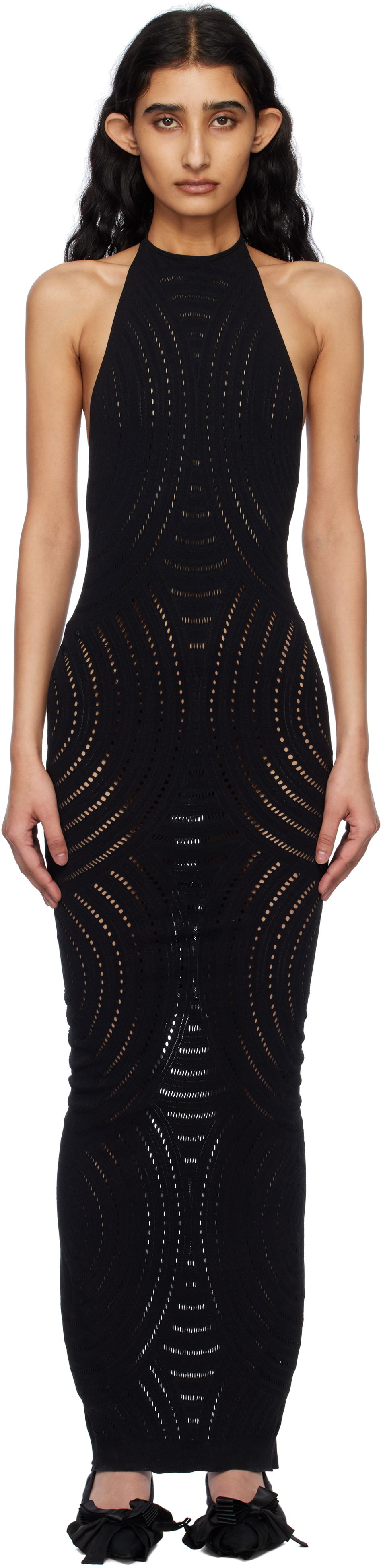 Šaty MISBHV MISBHV Mesh Halter Maxi Dress Čierna | 250W814, 0