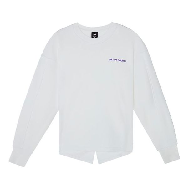 Sveter New Balance Solid Color Minimalistic Sweatshirt Biela | AWT03327-MUN