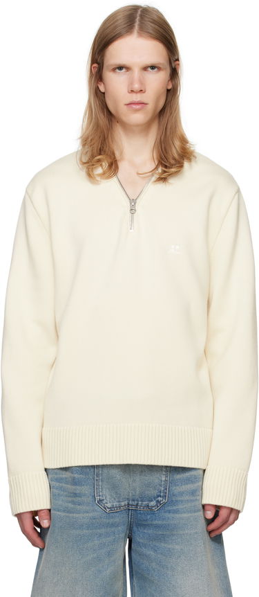 Sveter Courrèges Zipped Wool Sweater Biela | 324MPU179FI0036, 0