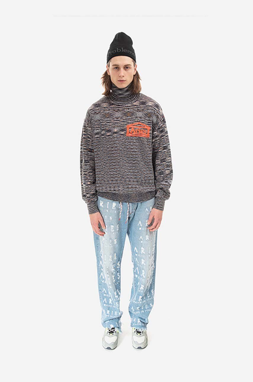 Džínsy Aries Aries Destroyed Batten Jeans Modrá | AR31300, 1