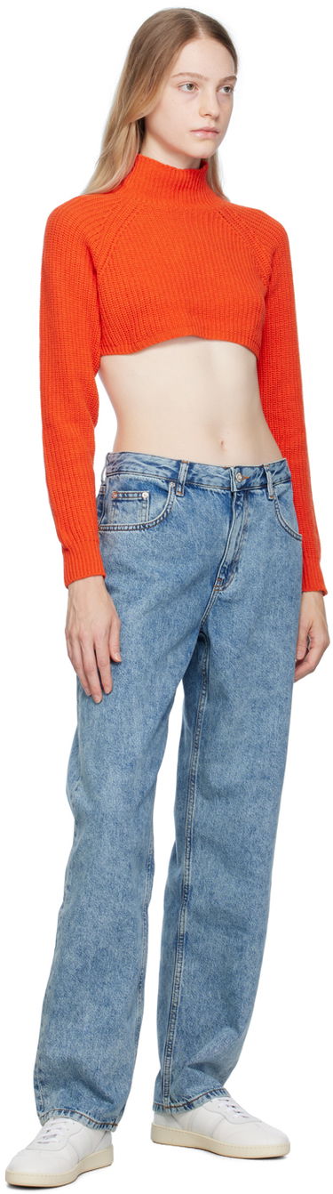 Sveter Moschino Embroidered Cropped Turtleneck Sweater Oranžová | 922 8706, 3