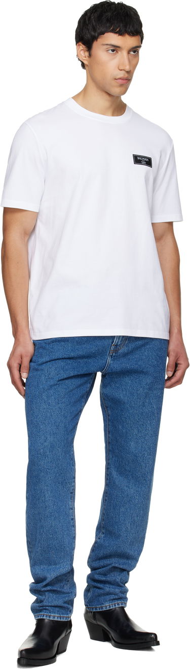 Tričko Balmain Couture Label T-shirt Biela | FH1EG000BC91, 3