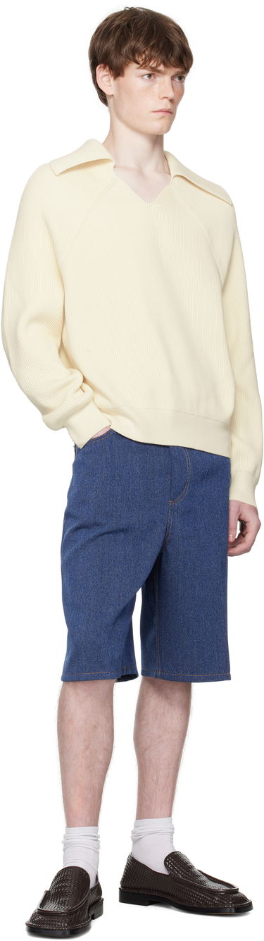 Sveter Bottega Veneta Bottega Veneta English Rib V-Neck Sweater Žltá | 820504V59X09071, 3