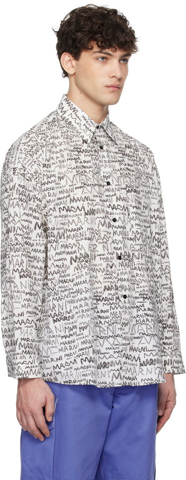 Košeľa Marni Marni Pencil Logo Oversized Shirt Biela | CUMU0061A3 UTC464, 1