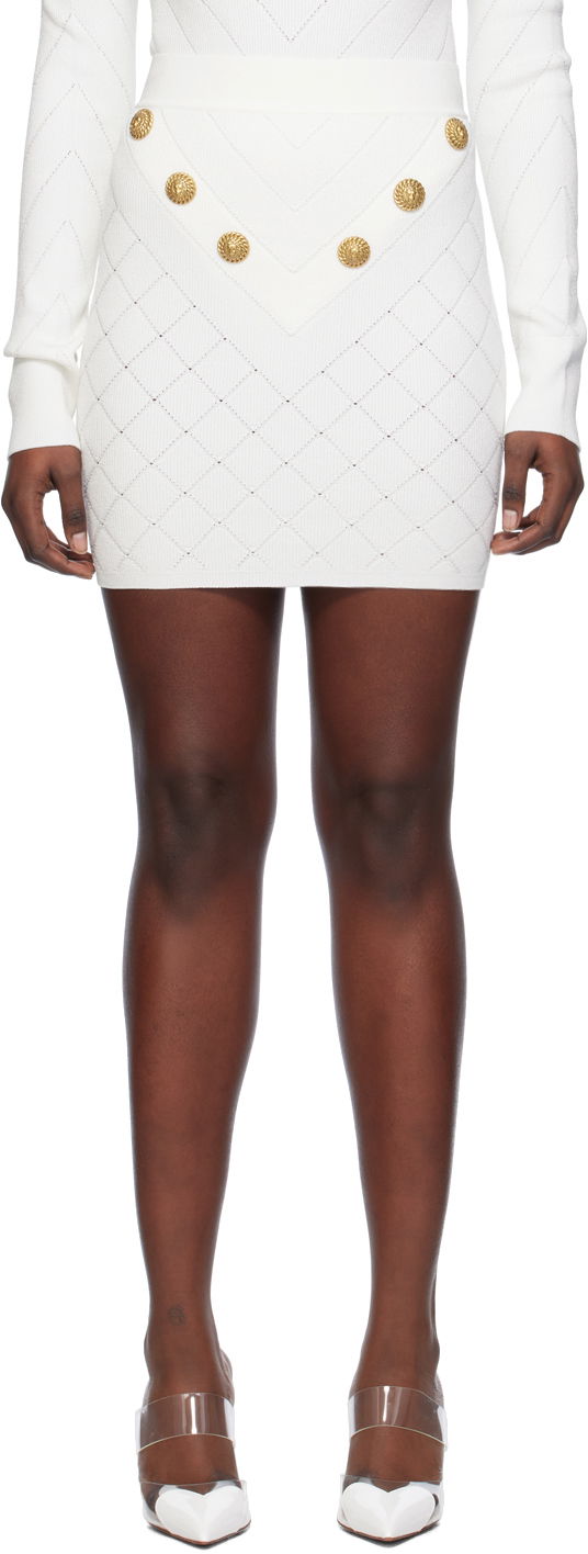 Sukňa Balmain High-Rise Miniskirt Biela | CF1LB004KF53, 0
