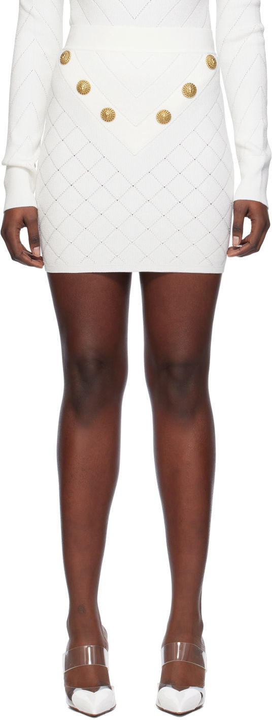 Sukňa Balmain High-Rise Miniskirt Biela | CF1LB004KF53