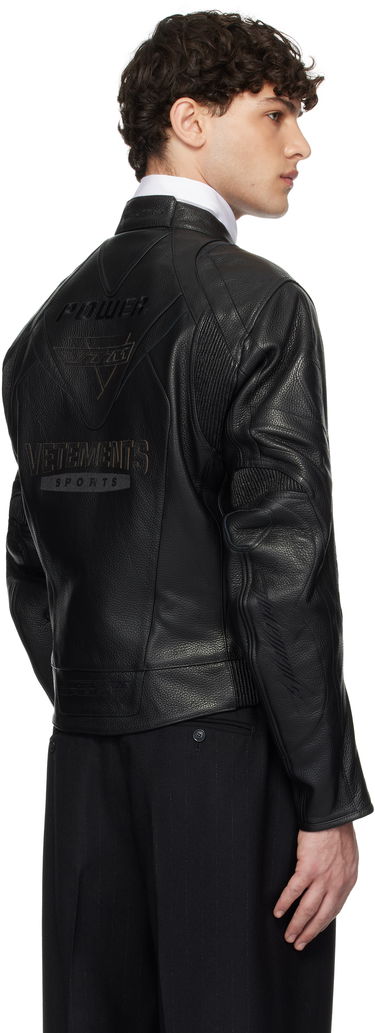 Bunda VETEMENTS Pro Racing Leather Jacket Čierna | UA66JA220B, 2