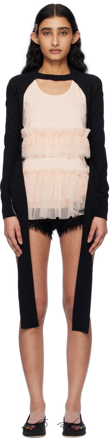 Sveter Simone Rocha Simone Rocha Cropped Cut-Out Cardigan Čierna | KMK20 0647, 0
