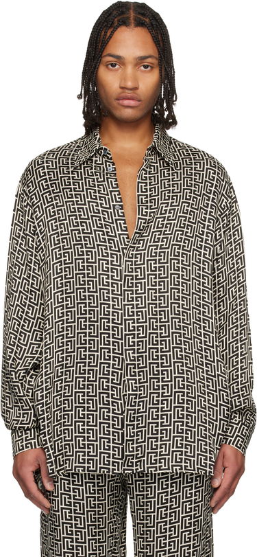 Košeľa Balmain Monogrammed Flowing Shirt Rôznofarebný | FH1HS485VI36, 0