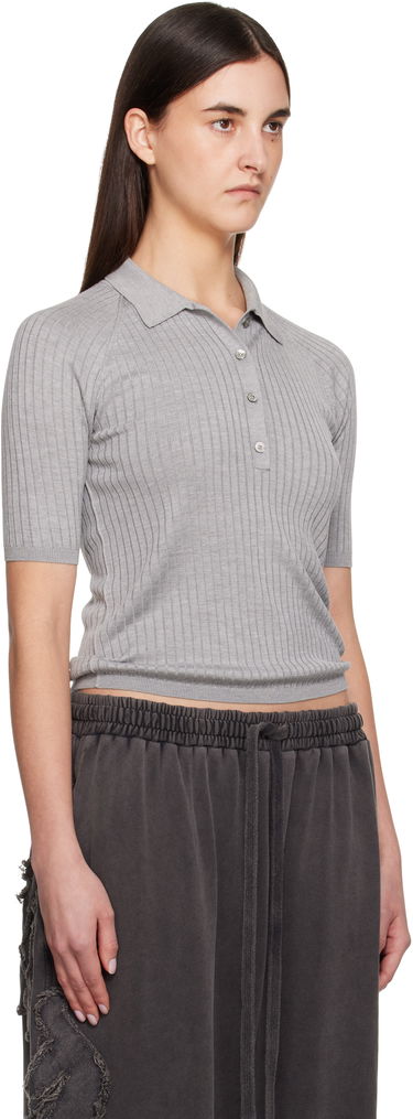 Sveter Acne Studios Acne Studios Silk Polo Šedá | A60575-, 1