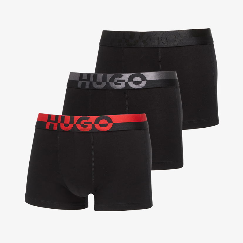 Boxerky BOSS HUGO Men's 3-Pack Split Logo Trunks Čierna | 50545667-002