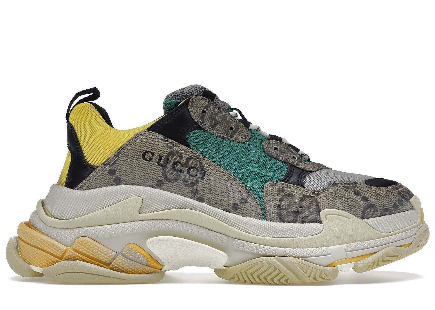 Tenisky a topánky Gucci Balenciaga x The Hacker Project Triple S "Beige Green Yellow" Šedá | 681067UMO20 9766, 0