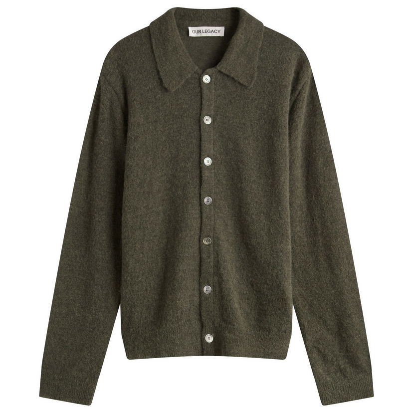 Sveter OUR LEGACY Our Legacy Evening Polo Fuzzy Alpaca Zelené | M4253EM