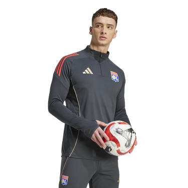 Mikina adidas Performance Olympique Lyon Tiro 25 Competition Training 1/4 Zip Top Šedá | JL7747, 3