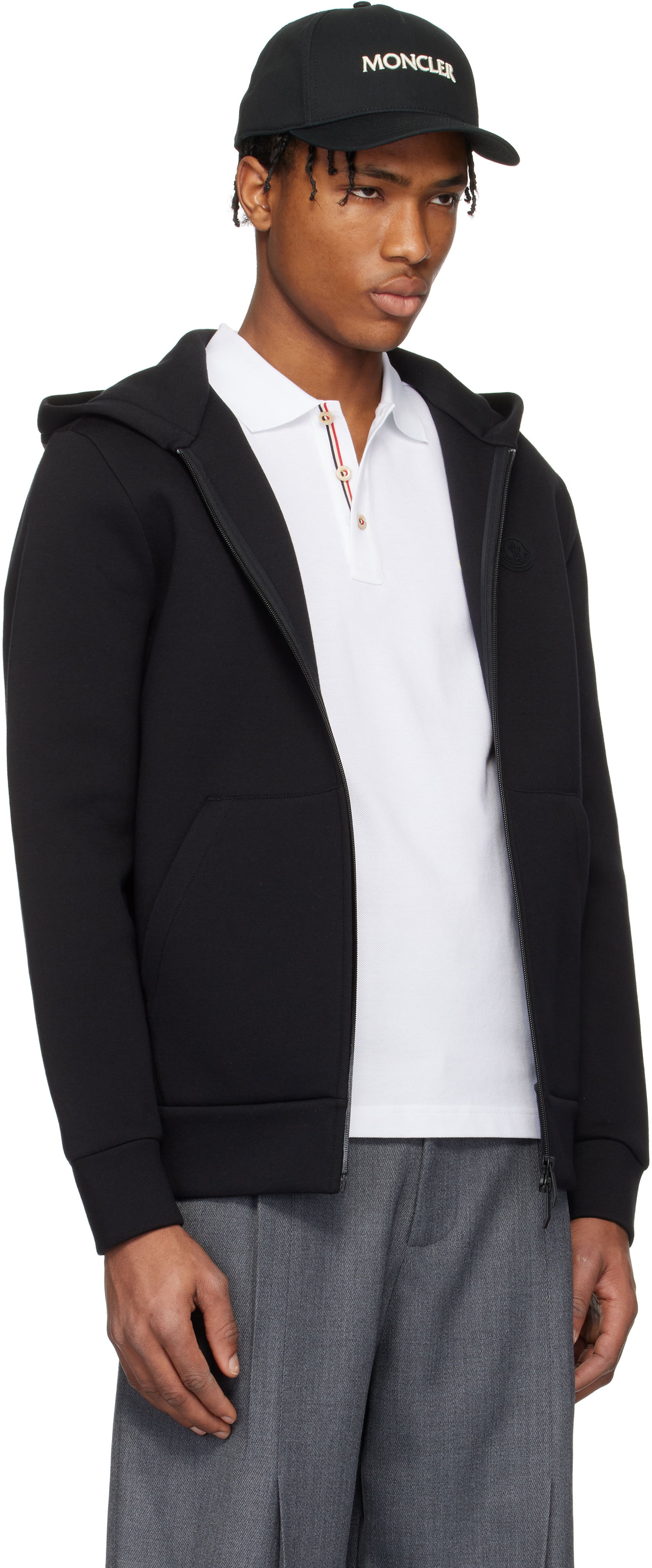 Mikina Moncler Moncler Cotton & Neoprene Zip-Up Hoodie Čierna | K10918G0000589ATP, 1