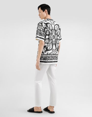 Tričko Dolce & Gabbana Dolce & Gabbana Majolica-print Short-sleeved T-shirt Biela | G8PN9TII7HMHX5DQ, 2