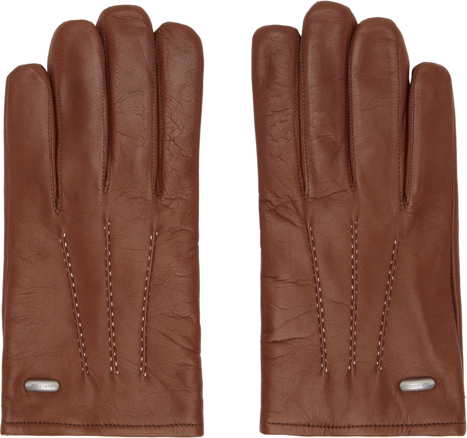Rukavice OUR LEGACY OUR LEGACY Piped Seam Leather Gloves Hnedá | A4258HA, 0