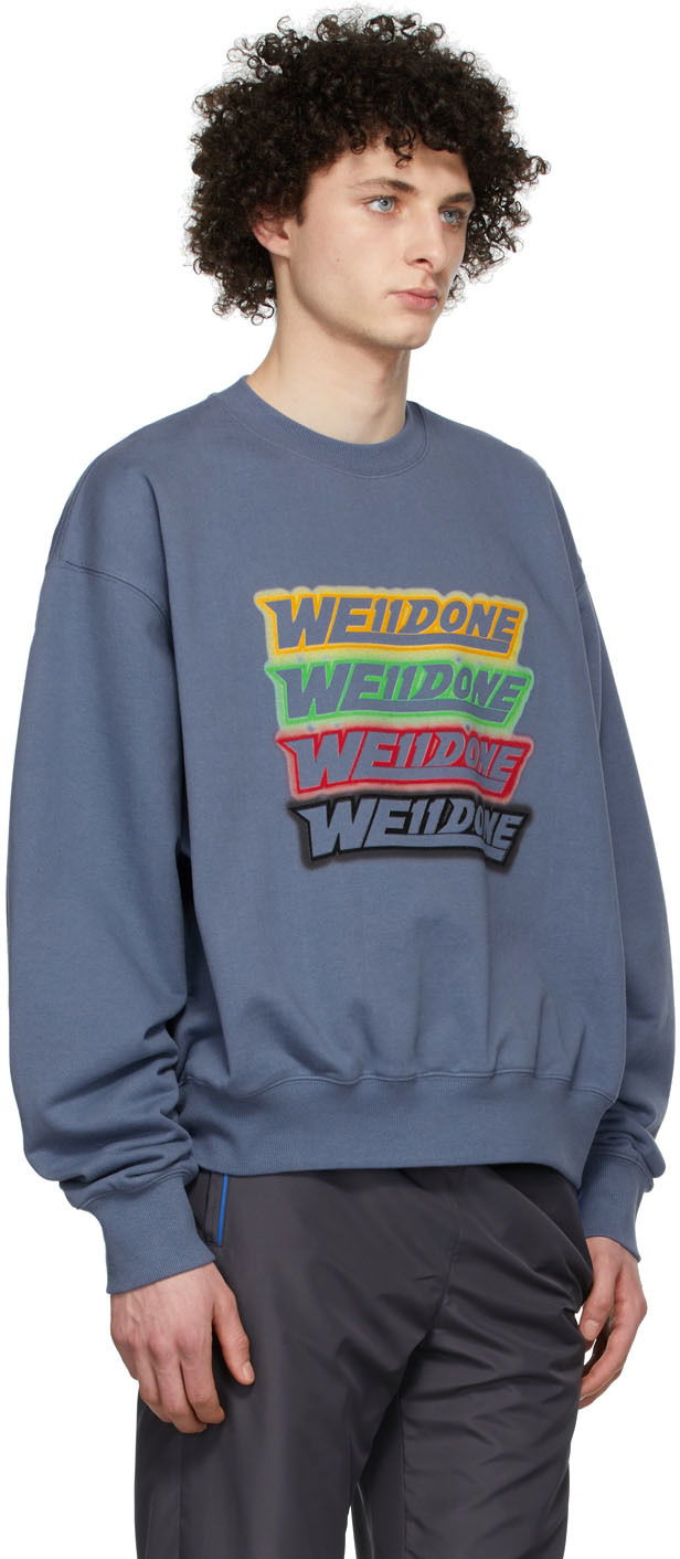 Mikina We11done We11done French Terry Sweatshirt Modrá | WD-TS1-22-651-U-NV, 1