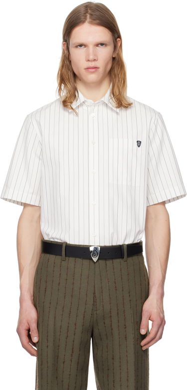 Košeľa Burberry Burberry Pinstripe Short Sleeve Shirt Biela | 8102569, 0