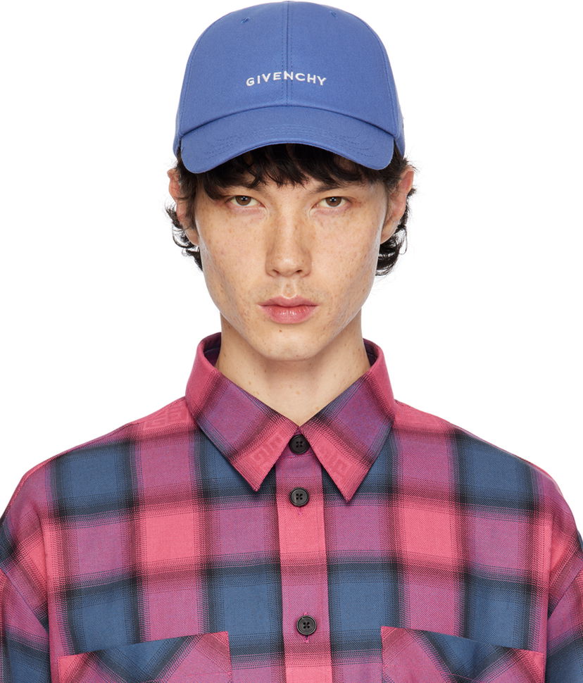 Šiltovka Givenchy Embroidered Logo Cap Modrá | BPZ022P0UM433