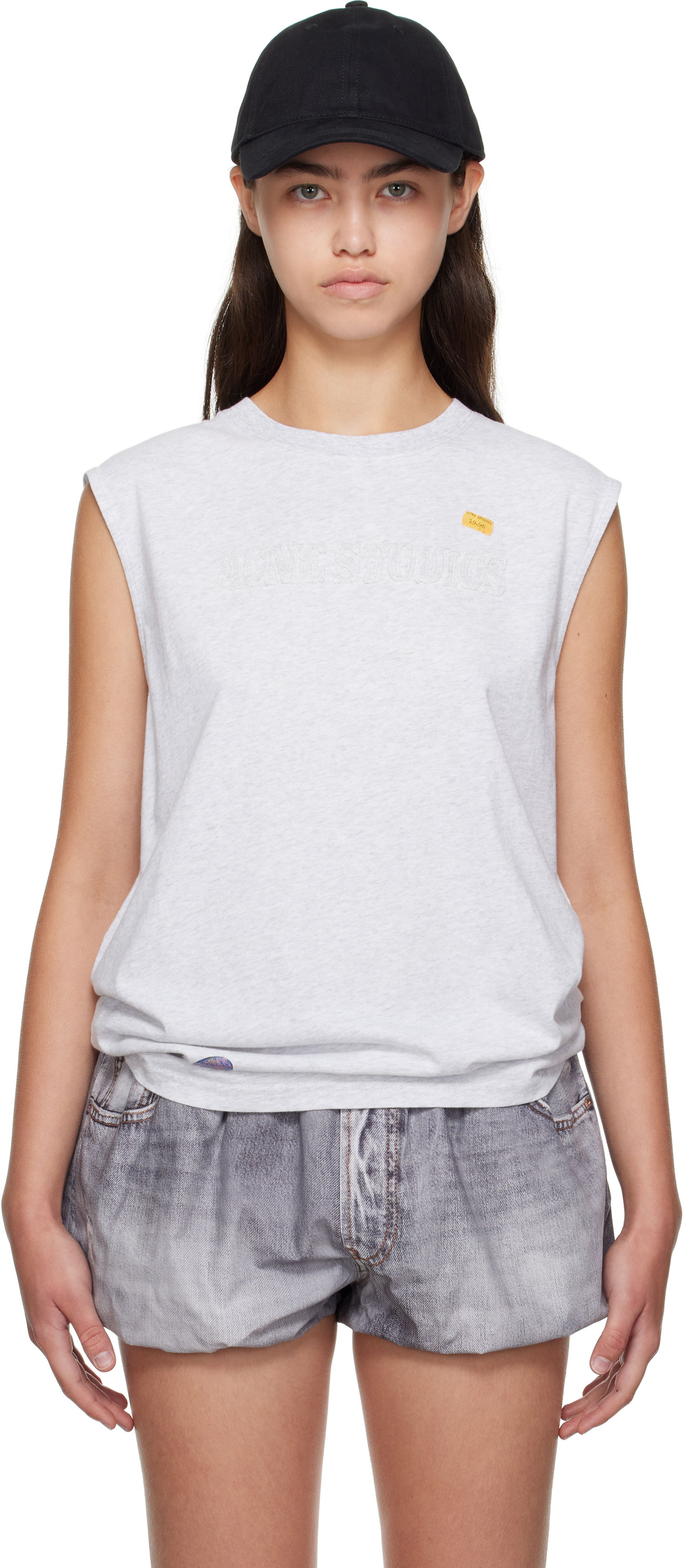 Tielko Acne Studios Acne Studios Logo Muscle Tee Šedá | CL0350-, 0