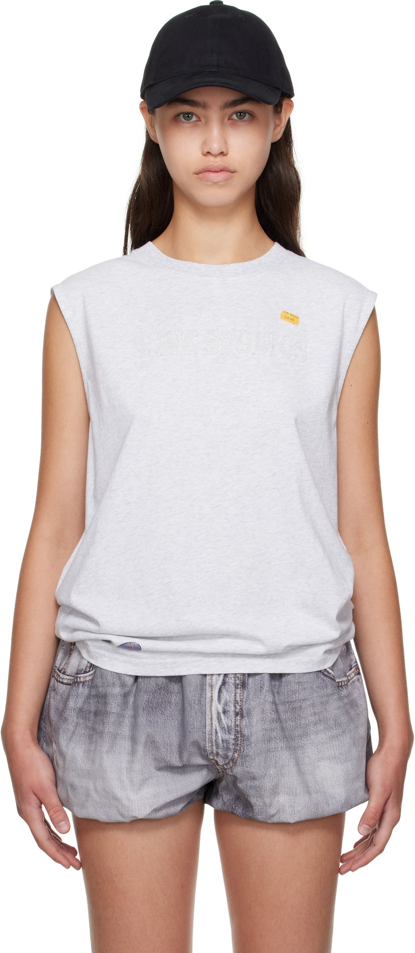 Tielko Acne Studios Acne Studios Logo Muscle Tee Šedá | CL0350-