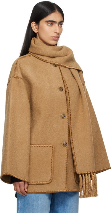 Kabáty TOTEME TOTEME Women's Scarf Embroidered Jacket Hnedá | 244-WRO918-FB0292, 1