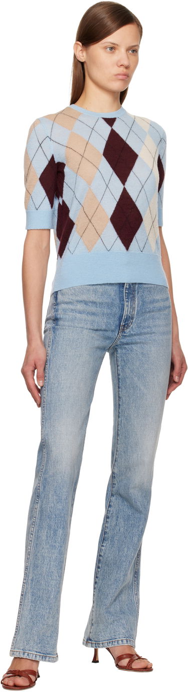 Sveter Khaite Anders Short Sleeve Argyle Sweater Rôznofarebný | 18054655, 3