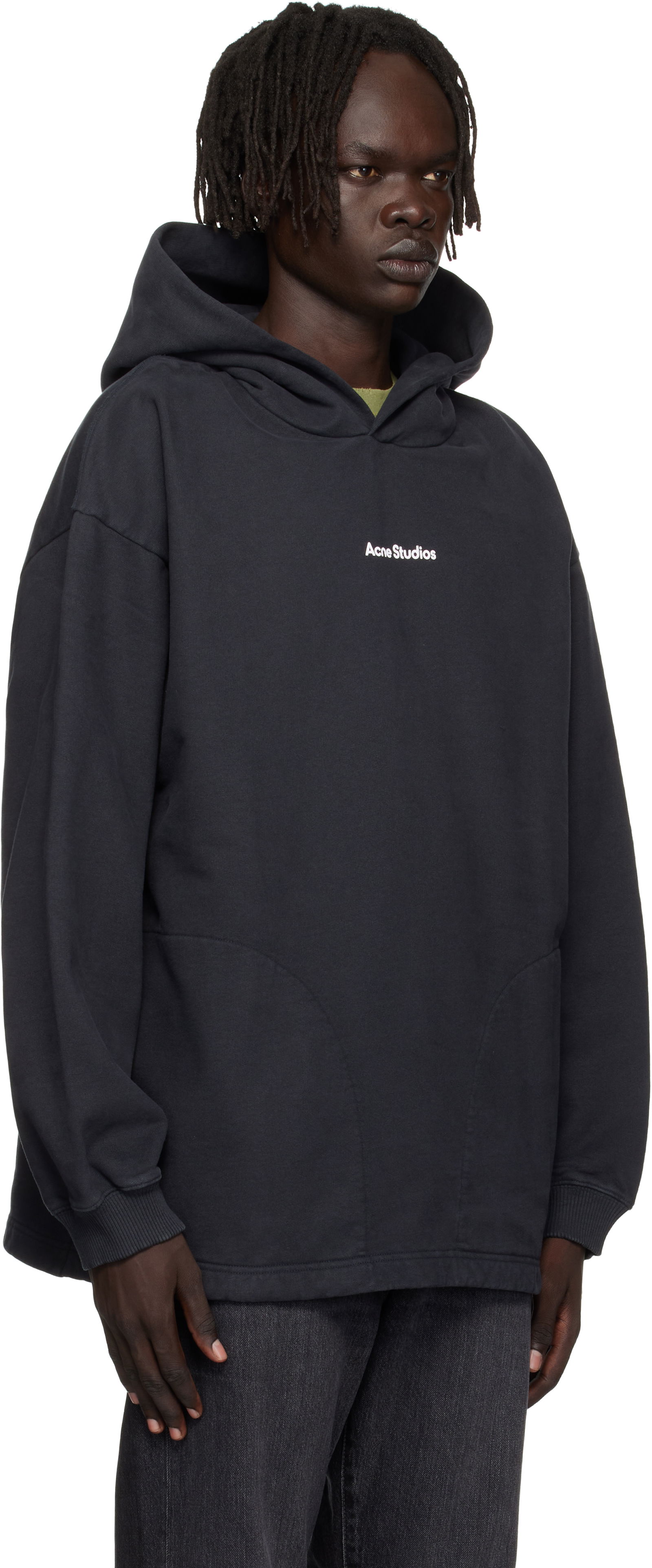 Black Printed Logo Hoodie