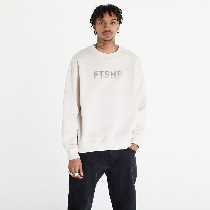 Mikina Footshop FTSHP HALFTONE CREWNECK SWEATSHIRT UNISEX Biela | FTSHP_298