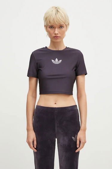 Crop Top adidas Originals Crop Top With Print Fialová | IZ3439, 0