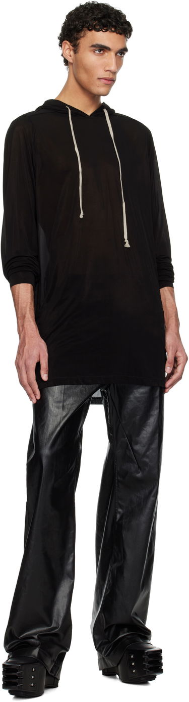 Mikina Rick Owens Rick Owens Hollywood Stretch Cupro Jersey Hoodie Čierna | RU01E5285 BZ, 3
