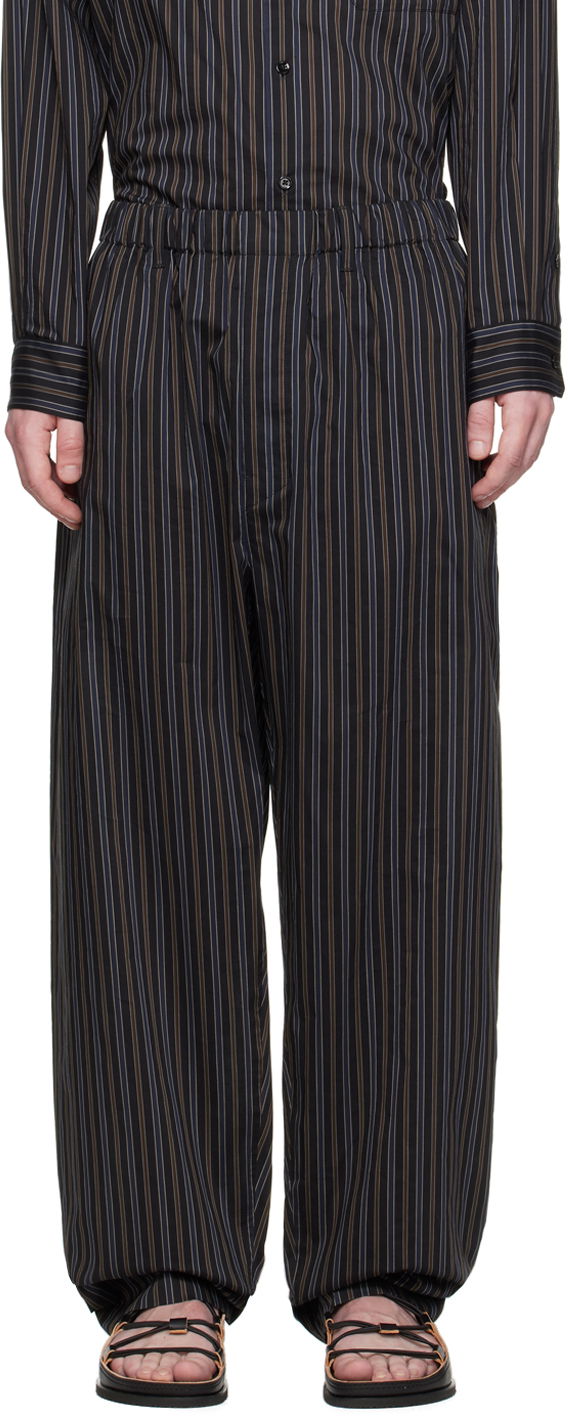 Nohavice LEMAIRE Relaxed Striped Trousers Čierna | PA1047 LF1247, 0