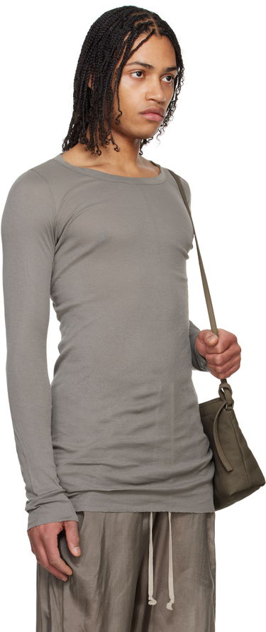 Sveter Rick Owens Rick Owens Hollywood Rib Long Sleeve T-Shirt Hnedá | RU01E5250 MR, 4