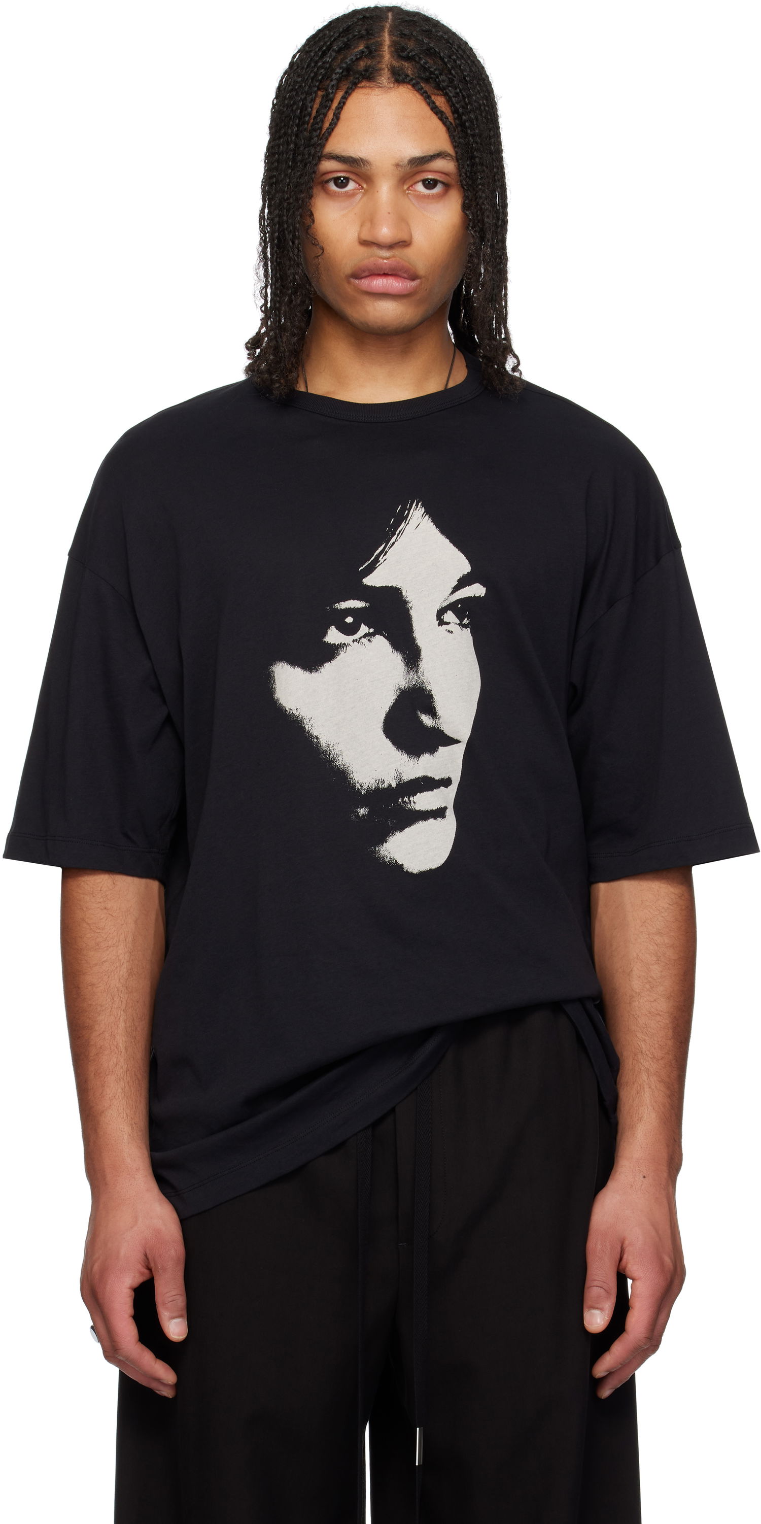 Tričko Ann Demeulemeester Ann Demeulemeester Dieter October's Portrait T-Shirt Čierna | 2510-M-JTS06-40-FA206-099, 0