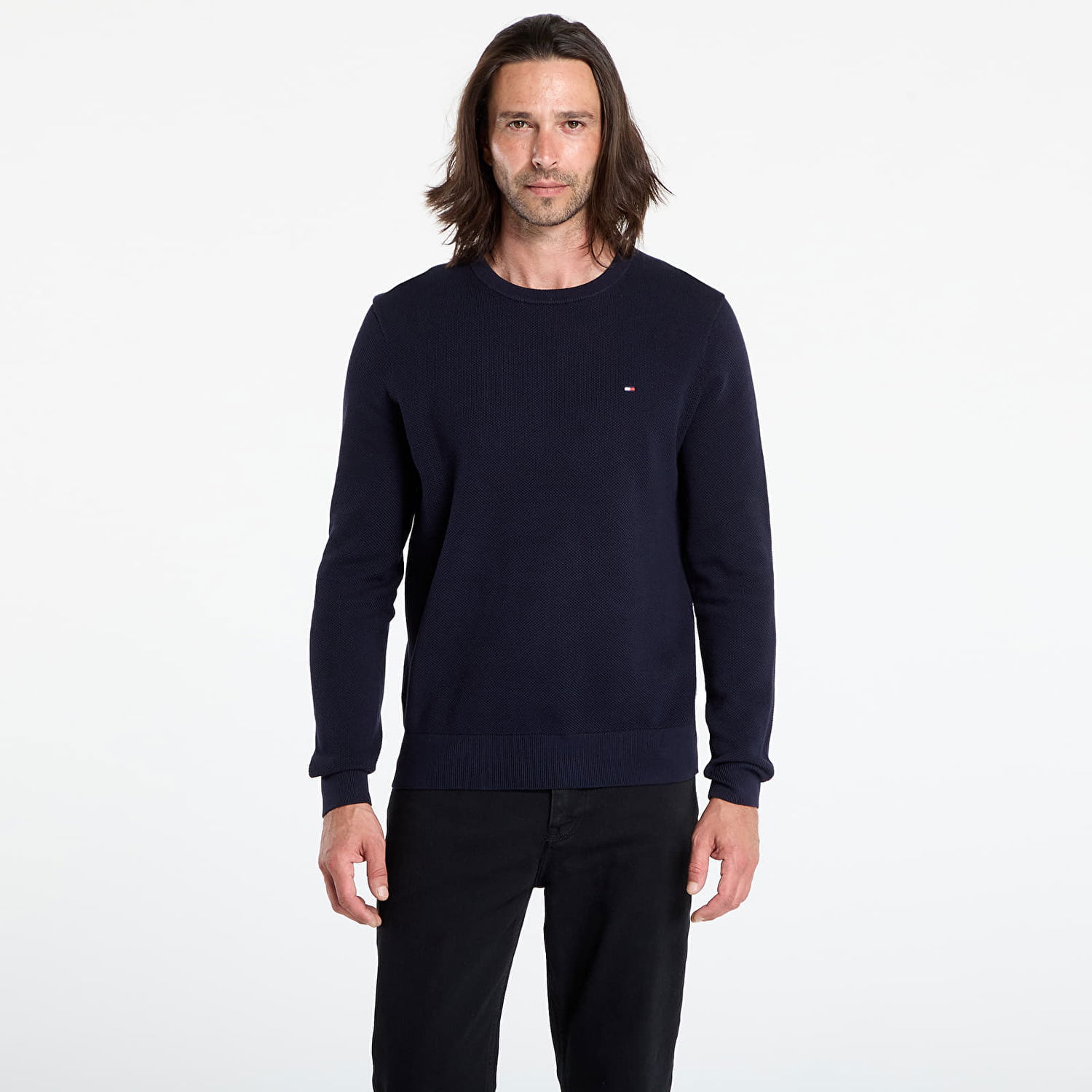 Sveter Tommy Hilfiger Tommy Hilfiger Essential Structure Sweatshirt Navy | MW0MW36347 DW5, 0