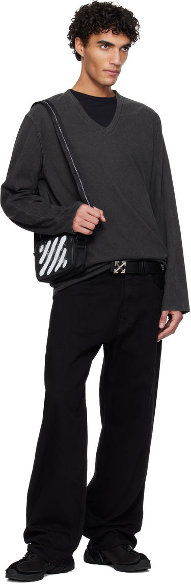 Opasok Off-White Arrow Quote Leather Belt Čierna | OMRB14GC99LEA0011001, 1