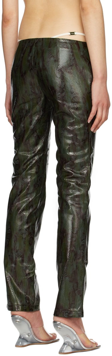 Nohavice Miaou Miaou Rex Faux-Leather Pants Zelené | 1021-CL-FPY-PU, 2