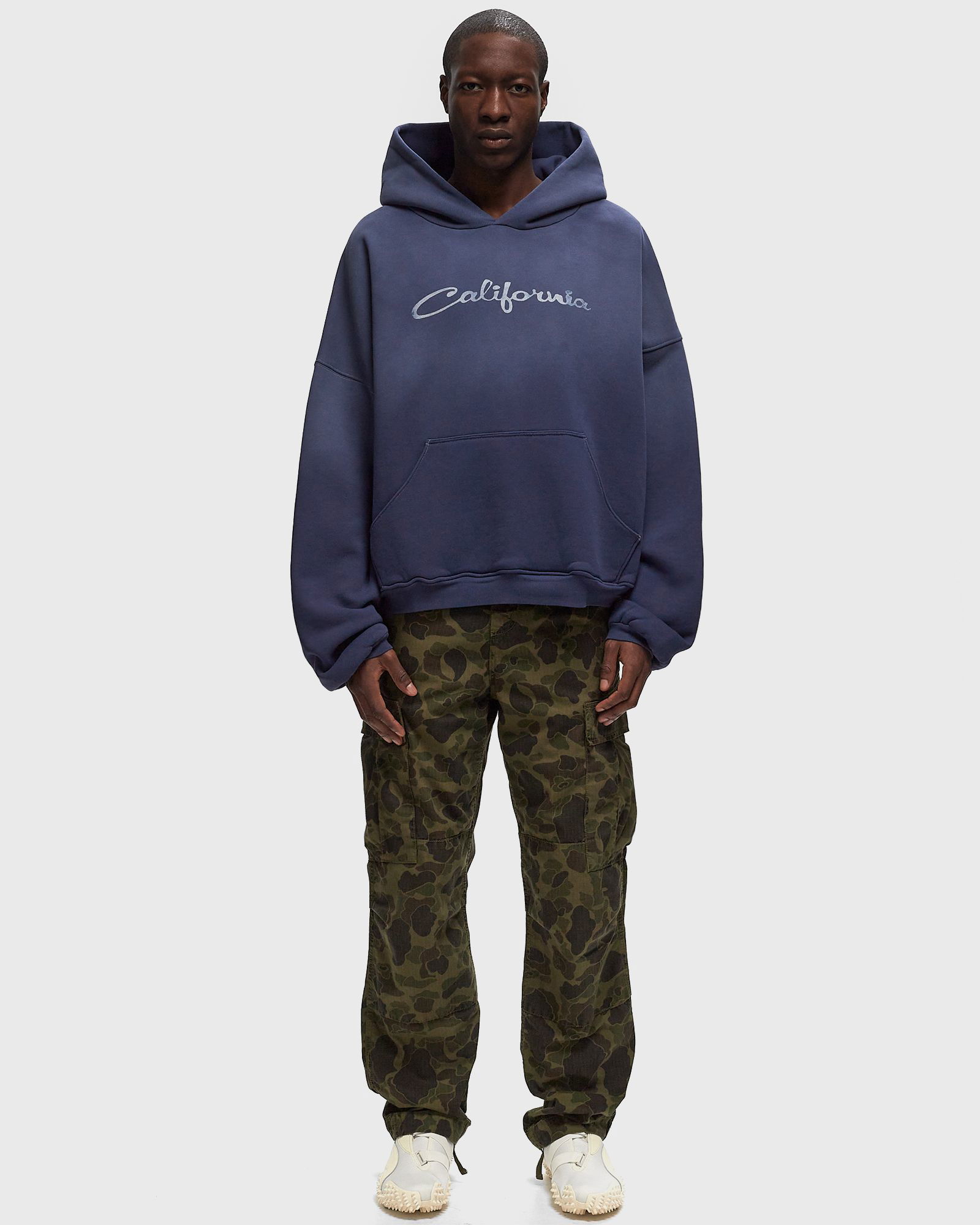 'California' Print Fleece Hoodie