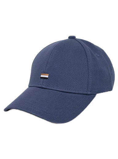 Šiltovka BOSS Cotton-twill Cap with Signature-stripe Embroidery Navy | 50495128