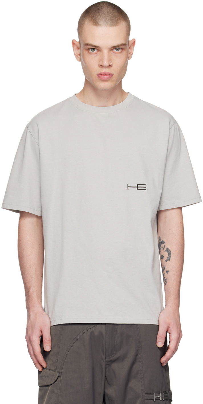Tričko HELIOT EMIL Printed T-Shirt Šedá | HE_M_09_003_C01_GY04, 0
