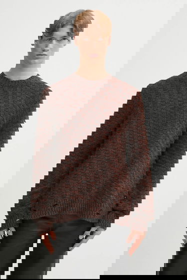 Sveter Maison Margiela Textured Distressed Crewneck Knit Sweater Rôznofarebný | SH2HL0034.M13174.961, 0