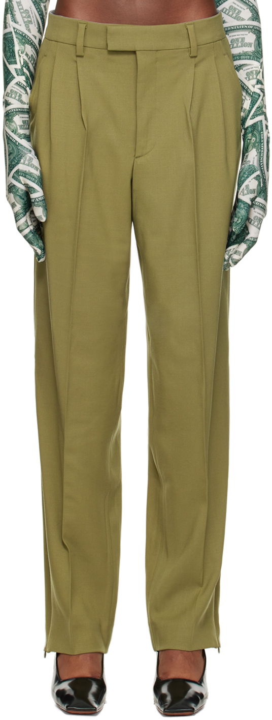 Nohavice VETEMENTS Two-Pleat Trousers Zelené | VL14PA220K, 0